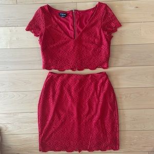 bebe | Red lace dress